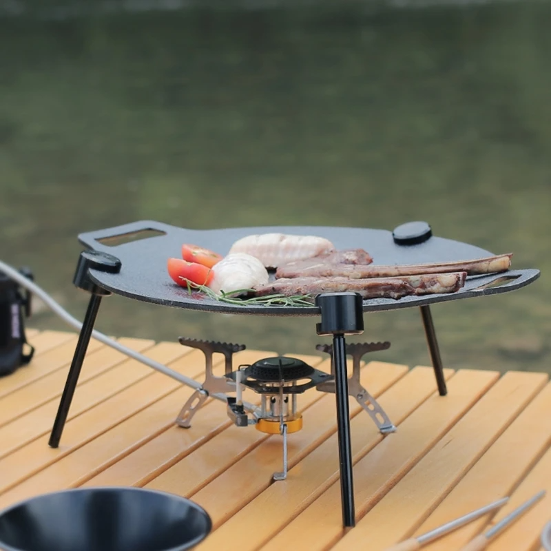 アウトドア分解式トライポッドグリルスタンド|軽量アルミ合金製・組立式バーベキュースタンド・収納袋付き