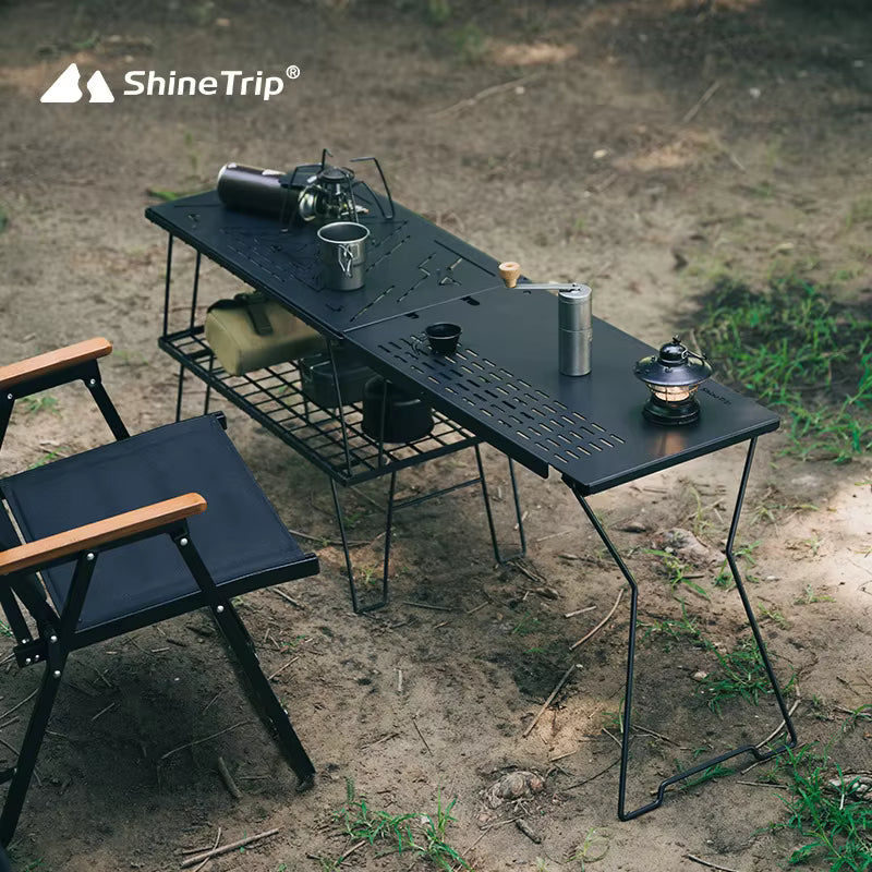 SHINETRIP 5052アルミ サイドテーブル 拡張ボード連結 折りたたみ A455