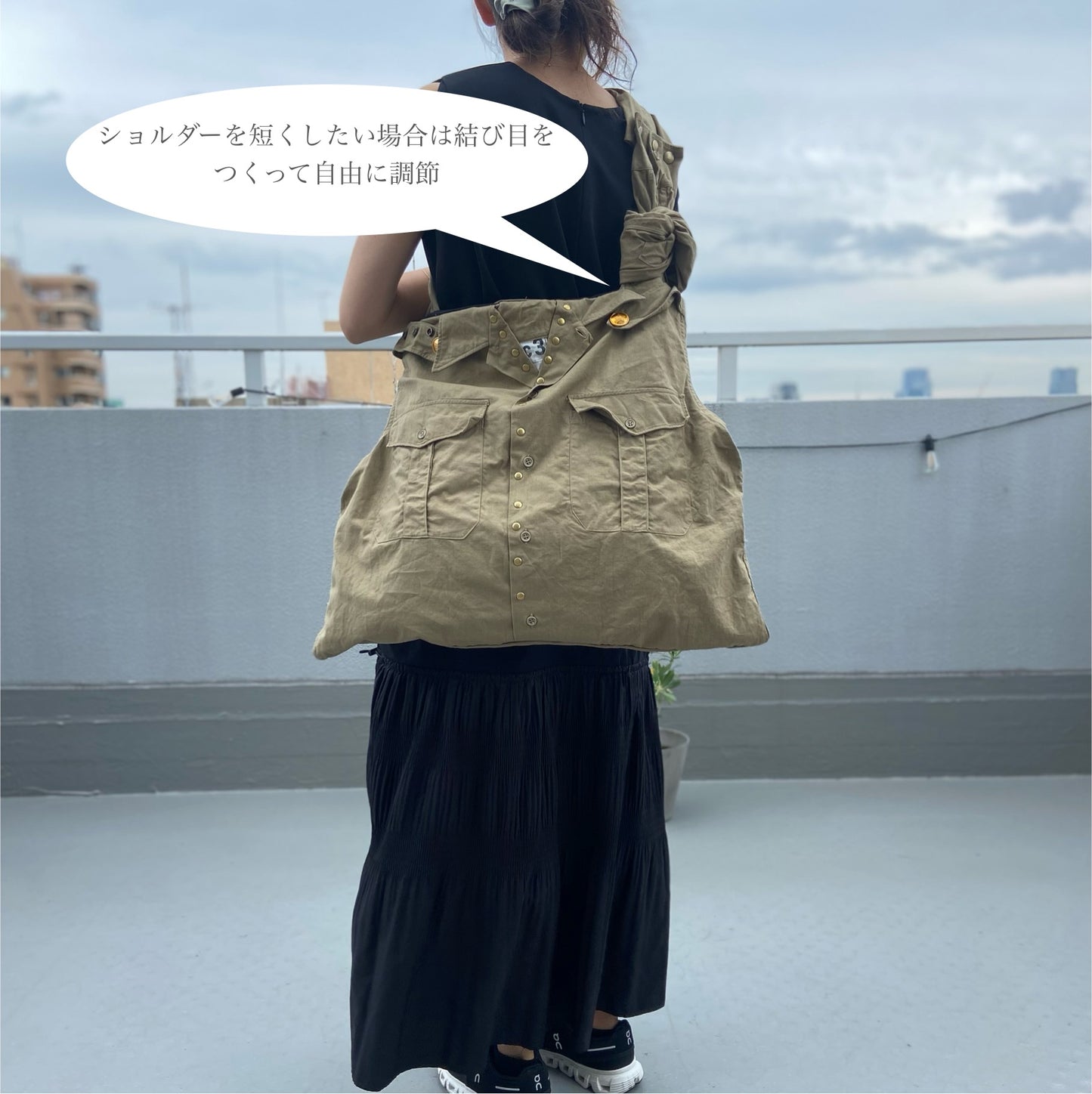 【Yabo】フランス軍ミリタリーリメイク 2WAYショルダーバッグ|F2ジャケット&M47チノシャツ使用|A4対応・ユニセックス可