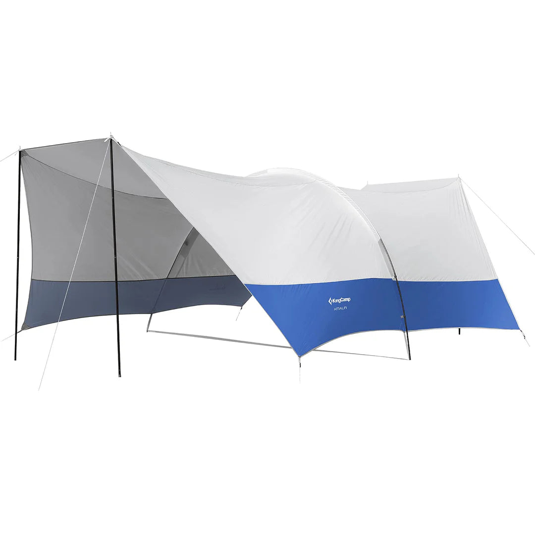 【KingCamp|キングキャンプ】防水・日除け 超大型タープテント 560×390cm(ブルー×グレー)
