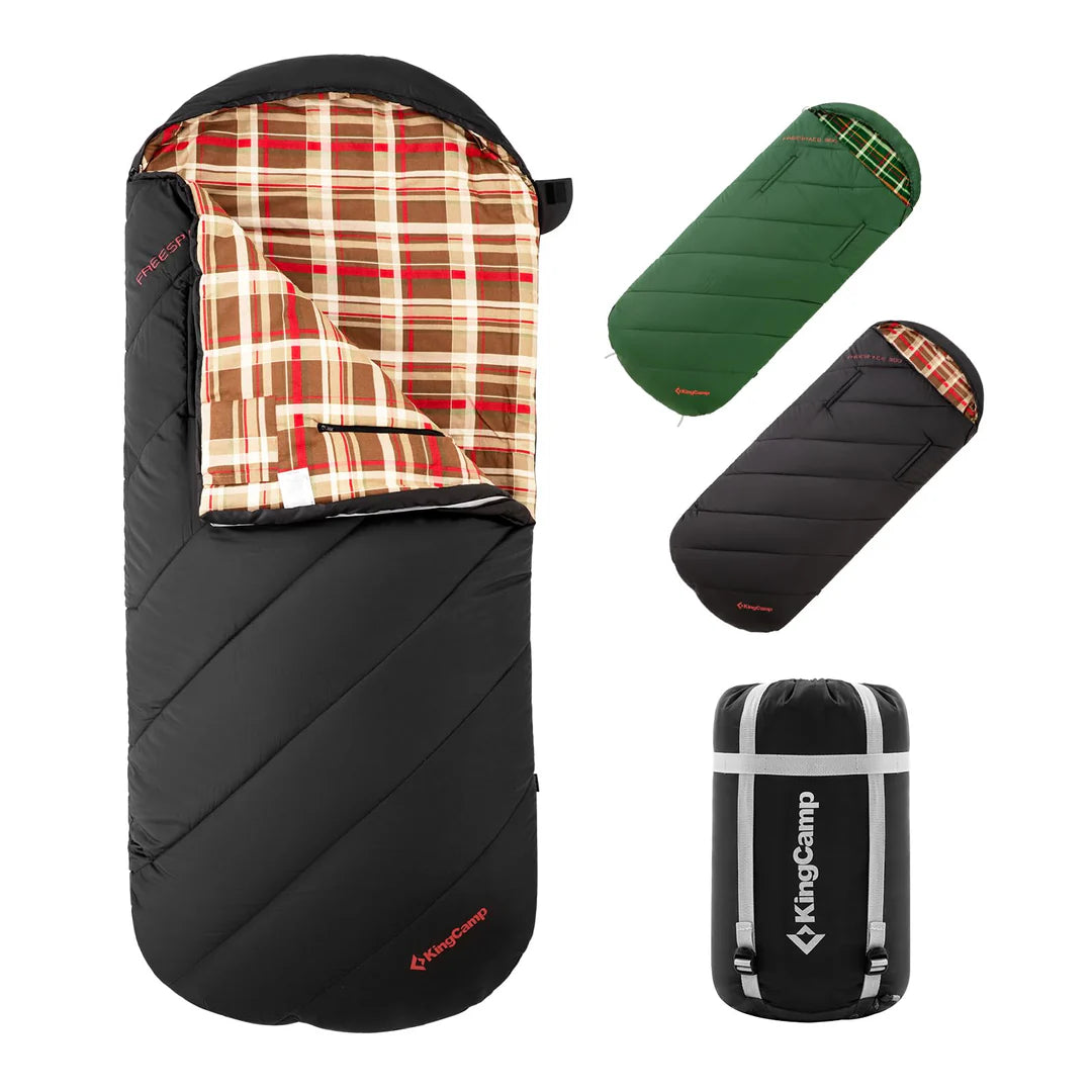 【在庫処分】KingCamp 寝袋 ワイド 封筒型 フランネル生地 大人用 シュ KingCamp 封筒型寝袋ワイドフランネル生地シュラフ大人用幅広
