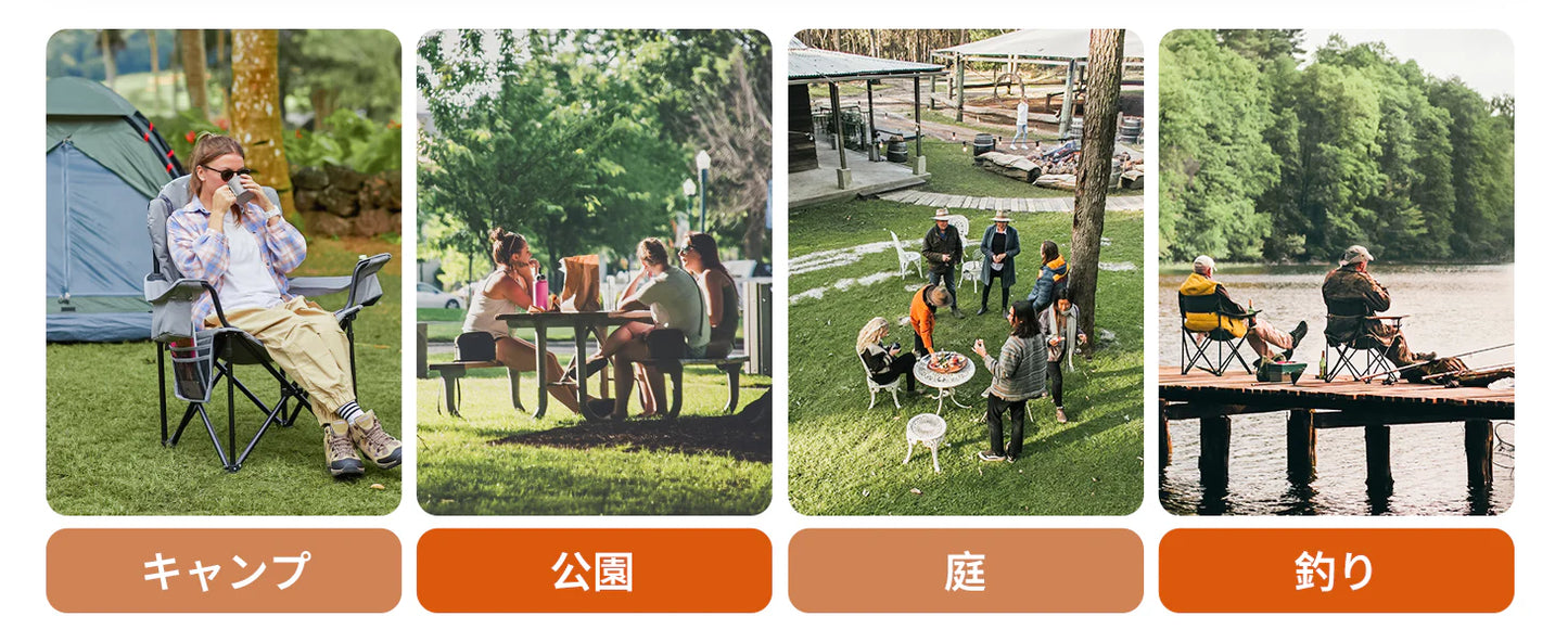 【KingCamp|キングキャンプ】ハイバック キャンピングアームチェア|折りたたみチェア 耐荷重160kg 肘掛け付き