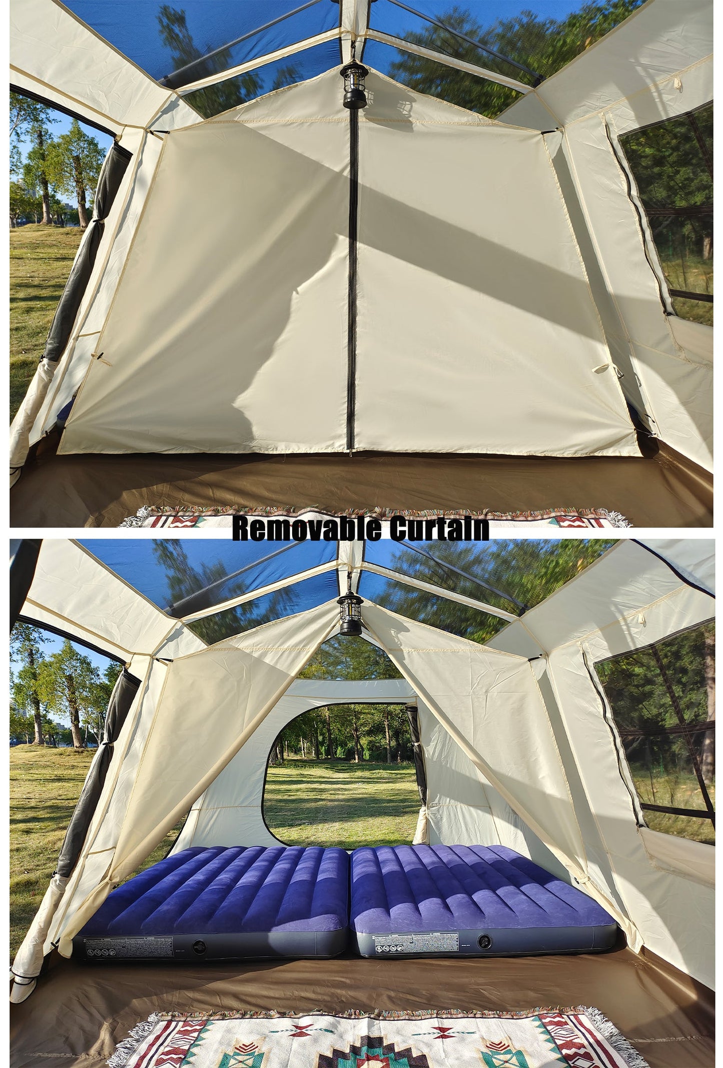 YGY 2 Bedroom Family Tent Villa Silver Coating PU3000mm UPF50