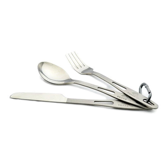 TOAKS トークス Titanium 3 Cutlery Set チタニウム 3カトラリーセット スプーン フォーク ナイフ アウトドア食器 - おしゃれな洋服雑貨 おもしろ便利グッズ のお店 ディントコヨーテ 通販