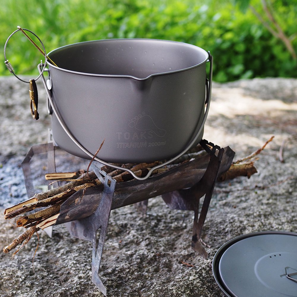 TOAKS トークス Titanium Pot 2000ml with Bail Handle チタニウム ポット ベイルハンドル付 アウトドア食器 カトラリー