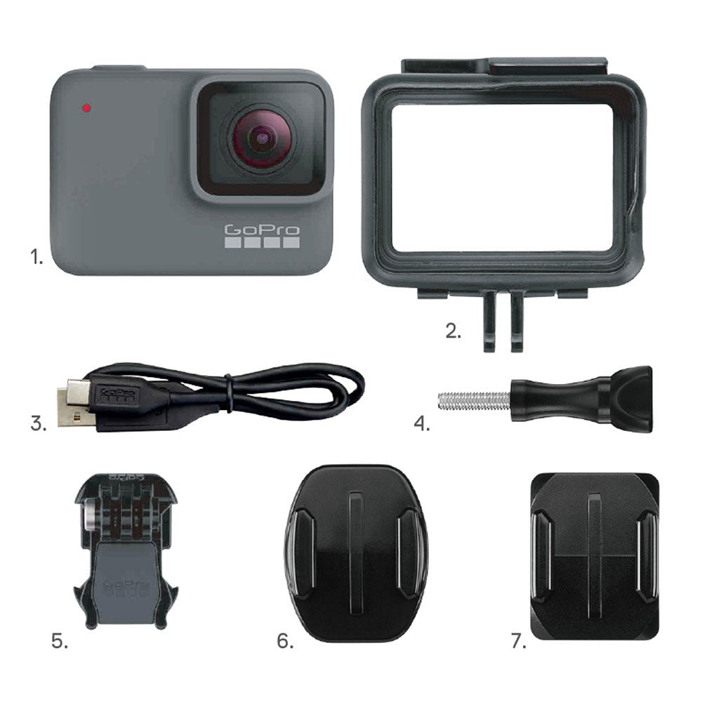 Gopro Hero 7 Silver Action Camera Wearable Camera Video Gopro HERO7 Silver Waterproof CHDHC-601-FW