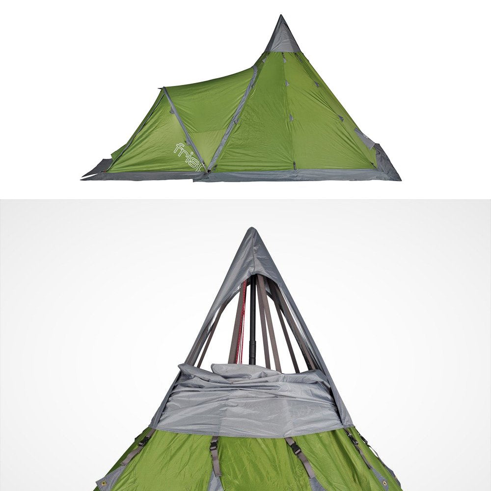 Frisport Extreme 8 Teepee Tent for 8 People, Teepee Style One Pole Tent, Bonfire Tent, Outdoor Camping, Frisport