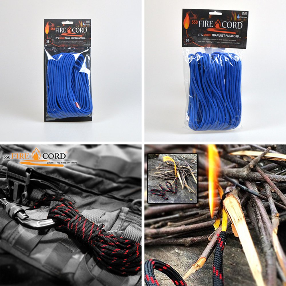 550 Fire Cord 7.62m 25ft Survival Kit Rope Fire Starter String Fire Starter Survival Camping Outdoor Live Fire Gear 550 Fire Cord