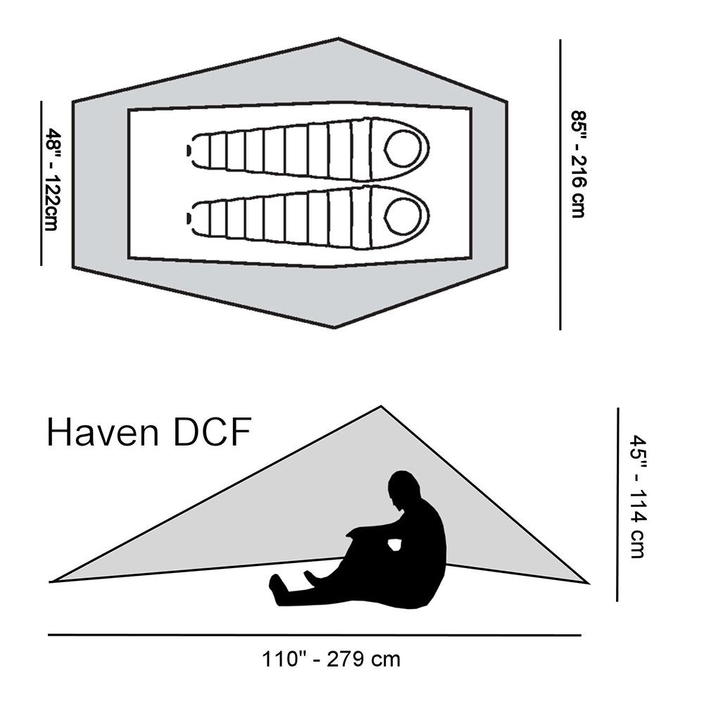 六個月亮設計 Haven Tarp 零重力 DCF 帳篷防水布庇護所，適合 2 人 六個月亮設計 Haven 零重力 DCF