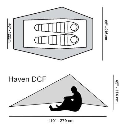 六個月亮設計 Haven Tarp 零重力 DCF 帳篷防水布庇護所，適合 2 人 六個月亮設計 Haven 零重力 DCF