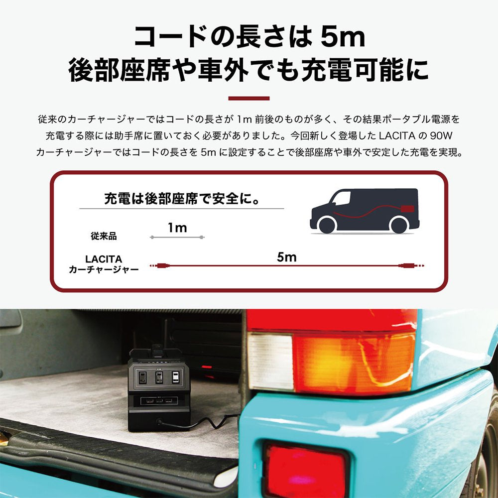 LACITA 車用充電器 15V 90W 戶外配件插座