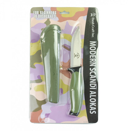 Bush Craft Modern Scandi Allocas Olive Drab Entry Level Knife Stainless Steel