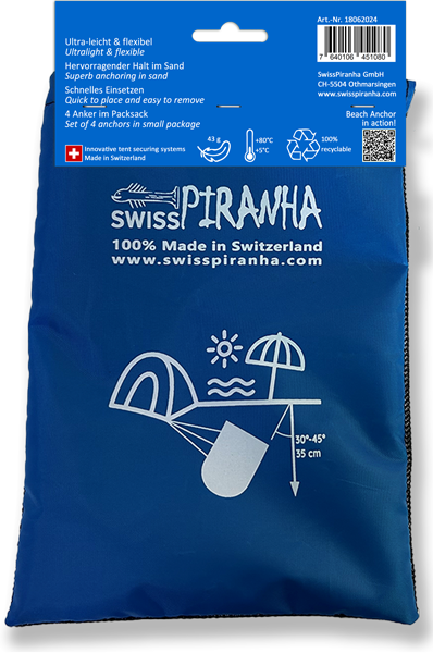 SwissPiranha（スイスピラニア）BA Beach Anchor（ビーチアンカー）4個入り