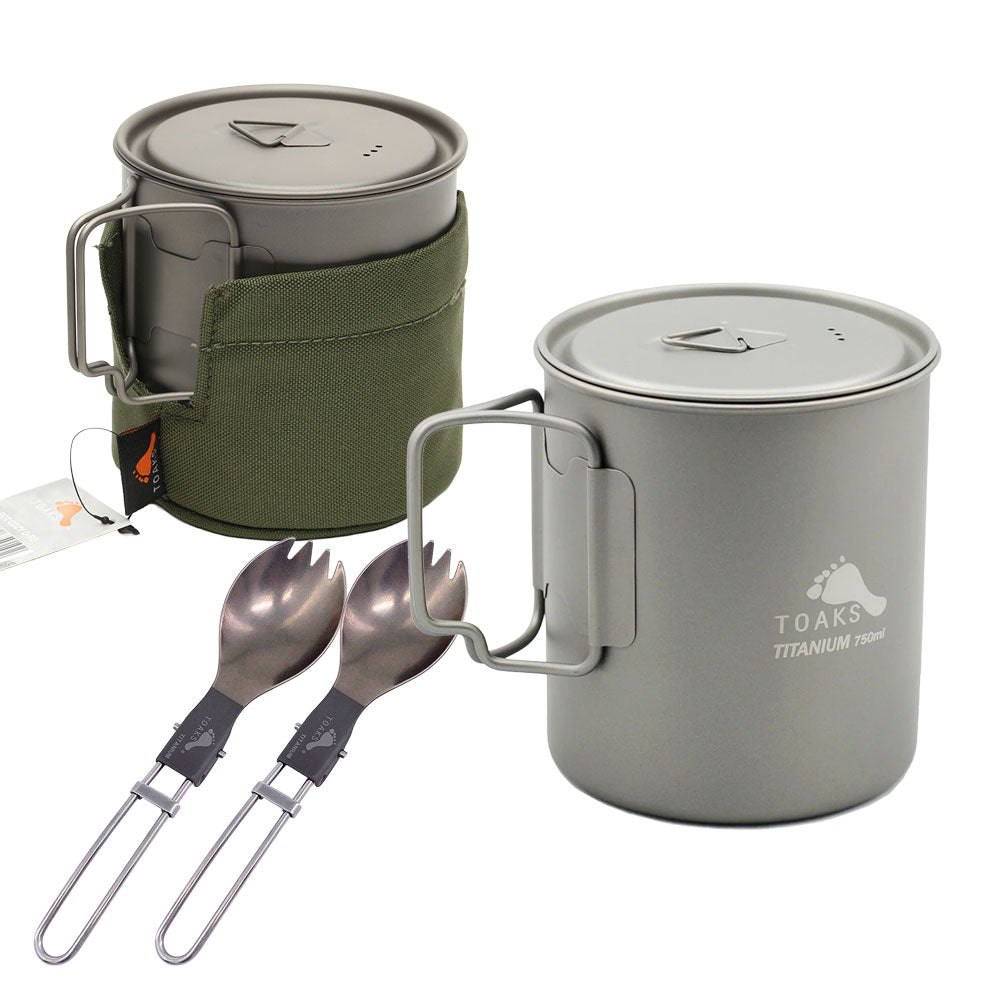 TOAKS（トークス） Titanium 750ml Pot Cook Set チタン 750ml ポット クックセット CS-14
