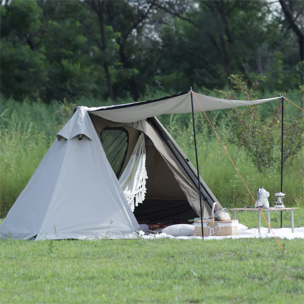 【KingCamp｜キングキャンプ】バリ・ハンモック・テントセット 子供用ハンモック付き（ベージュ×ブラック×ホワイト）