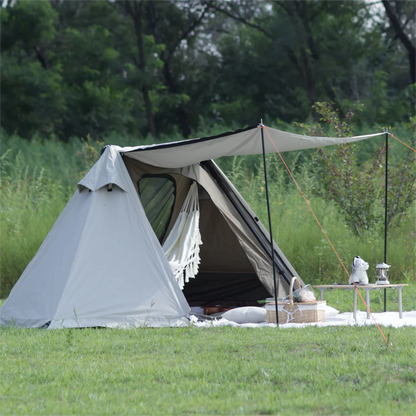 【KingCamp｜キングキャンプ】バリ・ハンモック・テントセット 子供用ハンモック付き（ベージュ×ブラック×ホワイト）