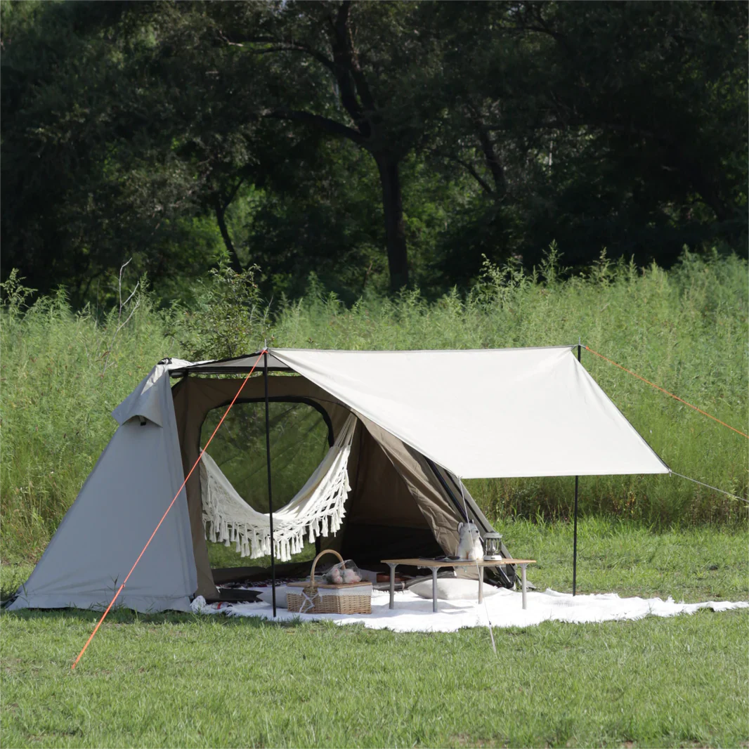 【KingCamp｜キングキャンプ】バリ・ハンモック・テントセット 子供用ハンモック付き（ベージュ×ブラック×ホワイト）