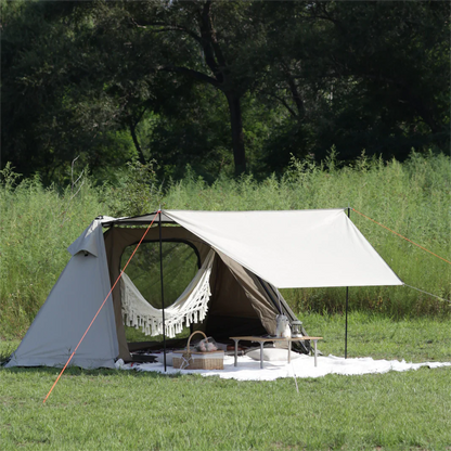 【KingCamp｜キングキャンプ】バリ・ハンモック・テントセット 子供用ハンモック付き（ベージュ×ブラック×ホワイト）