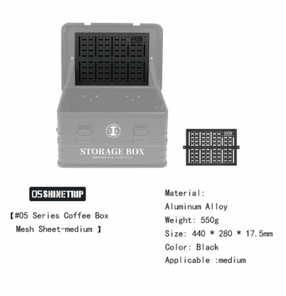 山趣（やましゅみ） SHINETRIP シャイントリップ #05 Series Medium Coffee Box Mesh Sheet（A487-S00）メッシュスクリーン・ミディアム