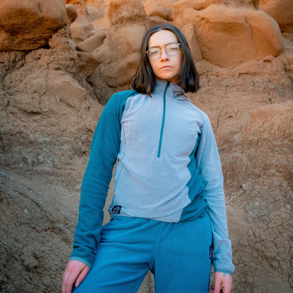 SkyGOAT（スカイゴート）AIR 70 レディース ハーフジップ フーデッドプルオーバー｜70gsm GOATgrid 超軽量マイクログリッドフリース