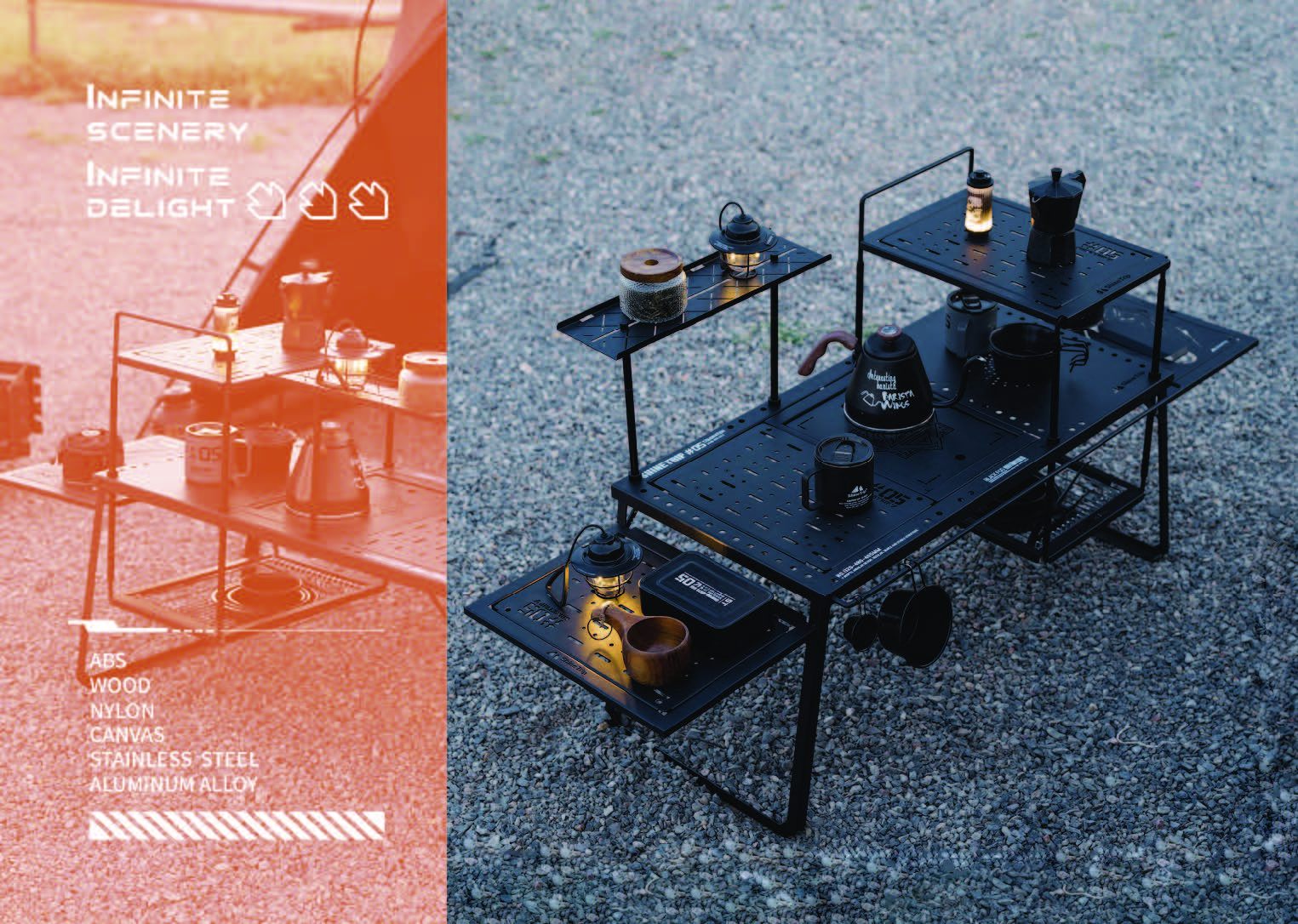 ShineTrip（山趣）#05 Series Black Mist IGT Camping Table｜ブラック
