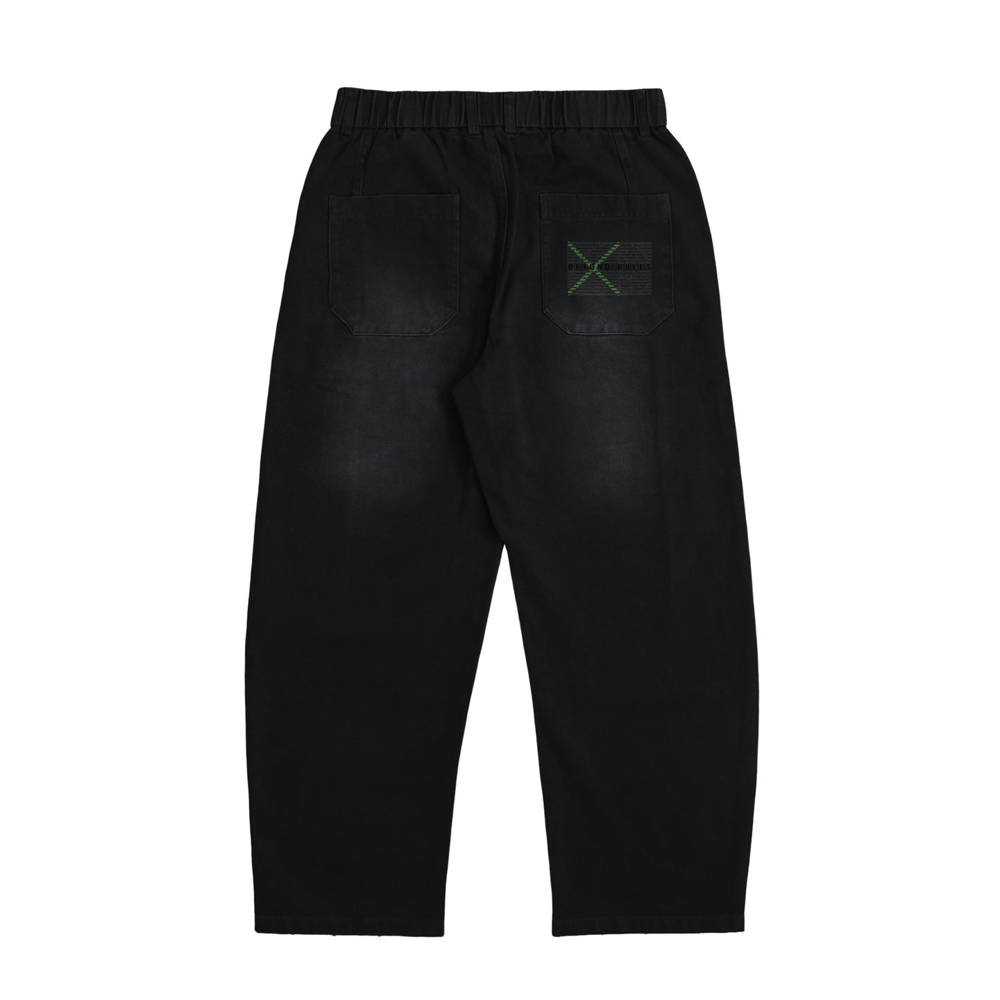 BEYOND RULES BONNOU ウォッシュドワイドデニムパンツ black image