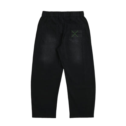 BEYOND RULES BONNOU ウォッシュドワイドデニムパンツ black image