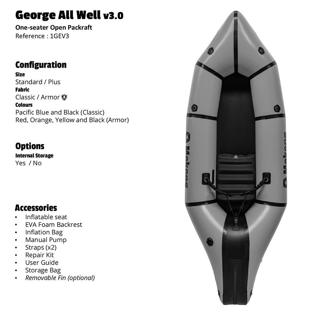 MEKONG（メコン）George All Well（ジョージ オール ウェル）パックラフト 超軽量インフレータブルボート