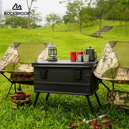 Rockbrook 50L BLACK Aluminium Box with Stand Bar STANDY BX1017BKMB