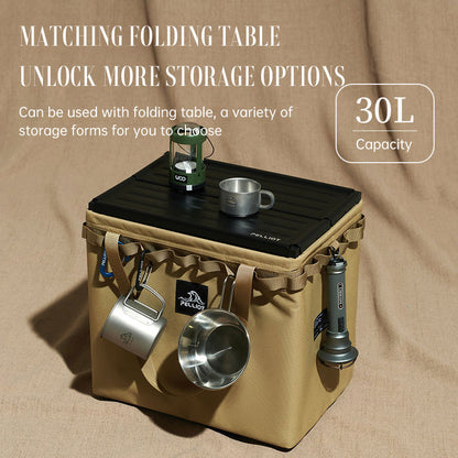 折りたたみ式キャンプ収納ボックス｜防水・大容量30L・多機能アウトドアギア収納