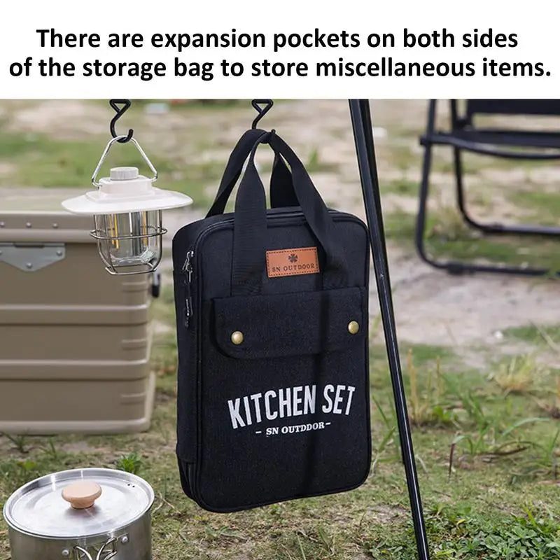キャンプキッチンセット 8点収納バッグ付き｜304ステンレス製アウトドア調理器具セット