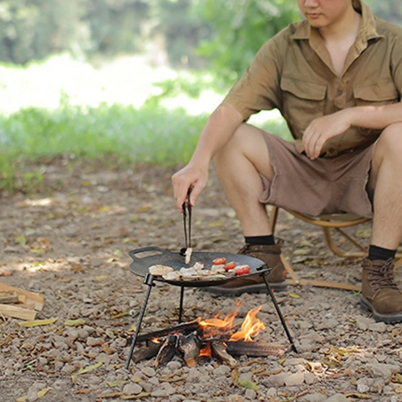 アウトドア分解式トライポッドグリルスタンド｜軽量アルミ合金製・組立式バーベキュースタンド・収納袋付き