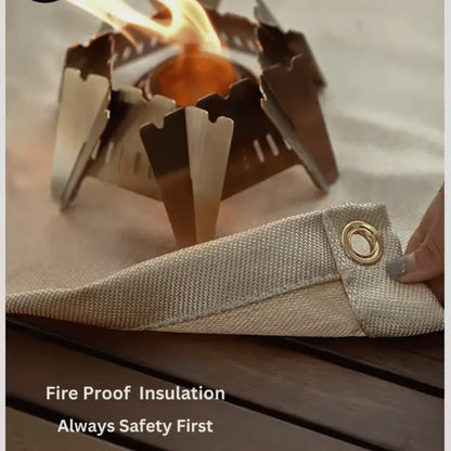 山趣（ShineTrip） 焚き火テーブル4点セット（本体＋ステンレスグリル＋火ばさみ55cm＋耐熱クロスM） ブラック