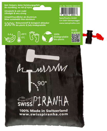SwissPiranha（スイスピラニア）GreenShark（グリーンシャーク）GSシリーズ 植物由来バイオプラスチック 超軽量テントペグ