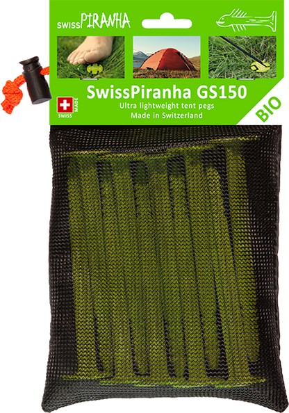 SwissPiranha（スイスピラニア）GreenShark（グリーンシャーク）GSシリーズ 植物由来バイオプラスチック 超軽量テントペグ