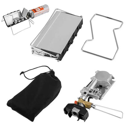 折りたたみ式 ミニカセットストーブ｜ポータブル 風防付き 2600W キャンプ用ガスバーナー