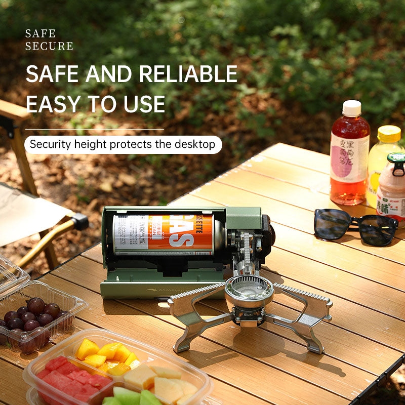 折りたたみ式カード型ガスストーブ｜2600W強火力・携帯用アウトドアコンロ（カーキ/グリーン/ホワイト）