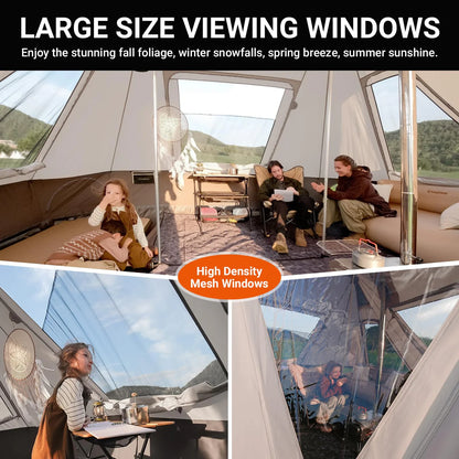 【KingCamp｜キングキャンプ】Khan Villa Tent｜グレー｜8人用 コットン グランピングテント（4シーズン対応）