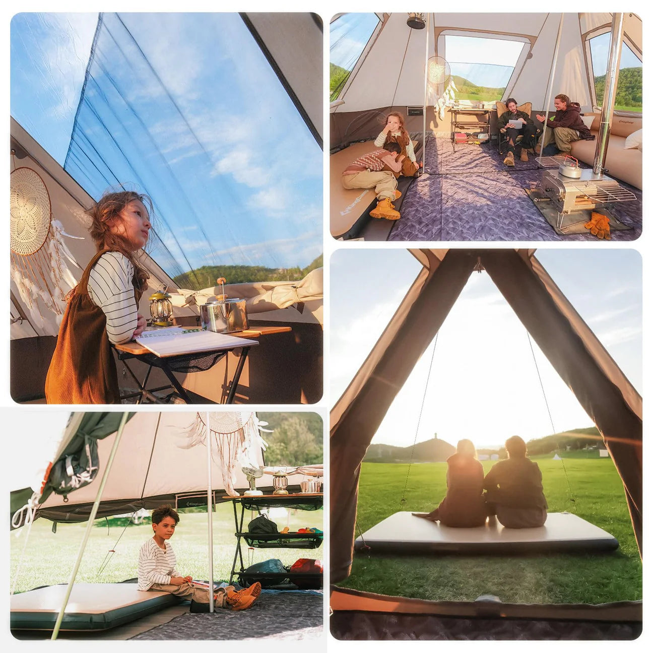 【KingCamp｜キングキャンプ】Khan Villa Tent｜グレー｜8人用 コットン グランピングテント（4シーズン対応）