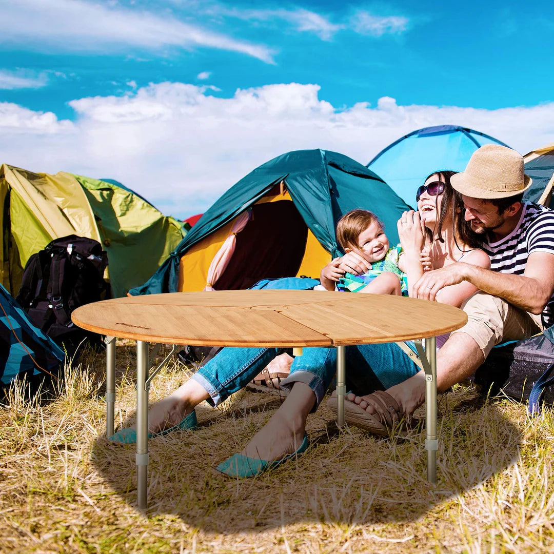 KingCamp|キングキャンプ】3-Folding Bamboo Table|竹製丸型3つ折り KingCamp|キングキャンプ】3-Folding Bamboo Table|竹製丸型3つ折り