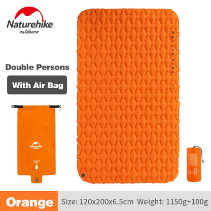 Naturehike インフレータブルエアーマット｜1人用・2人用／枕あり・枕なし・ワイド／Blue・Orange