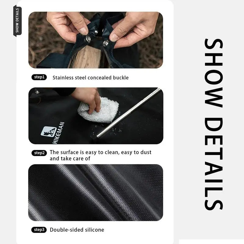 耐火キャンプマット 六角形折りたたみ式｜難燃・断熱シリコン製焚き火シート（大小2サイズ）