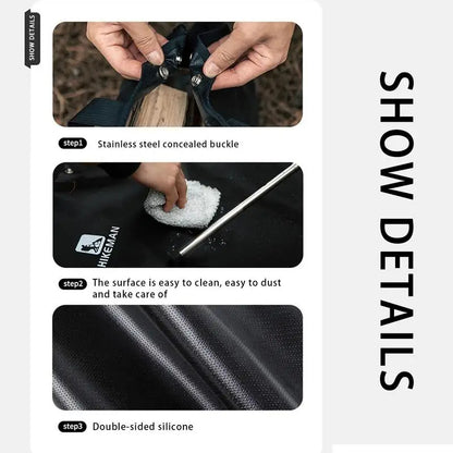 耐火キャンプマット 六角形折りたたみ式｜難燃・断熱シリコン製焚き火シート（大小2サイズ）