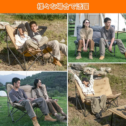【KingCamp｜キングキャンプ】LEMON C20 ダブルアウトドアチェア｜2人掛け 折りたたみ バタフライチェア ハイバック仕様