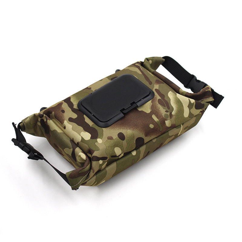 Outdoor Camping Wet Tissue Paper Box｜防水キャンバス製 ティッシュ収納バッグ（ブラック／抹茶カラー／フローラル柄）
