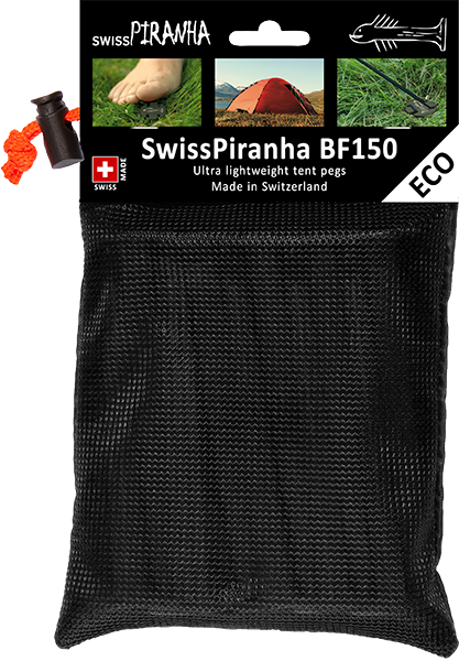SwissPiranha（スイスピラニア）BlackFisk（ブラックフィスク）BFシリーズ 100%リサイクル素材 超軽量テントペグ