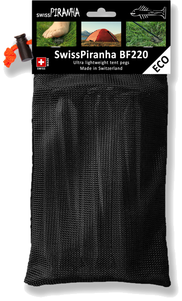 SwissPiranha（スイスピラニア）BlackFisk（ブラックフィスク）BFシリーズ 100%リサイクル素材 超軽量テントペグ