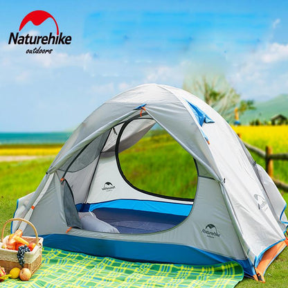 Naturehike ダブルドア防水キャンプテント｜1〜2人用／3人用・ダブルレイヤー・高耐水アルミポールテント