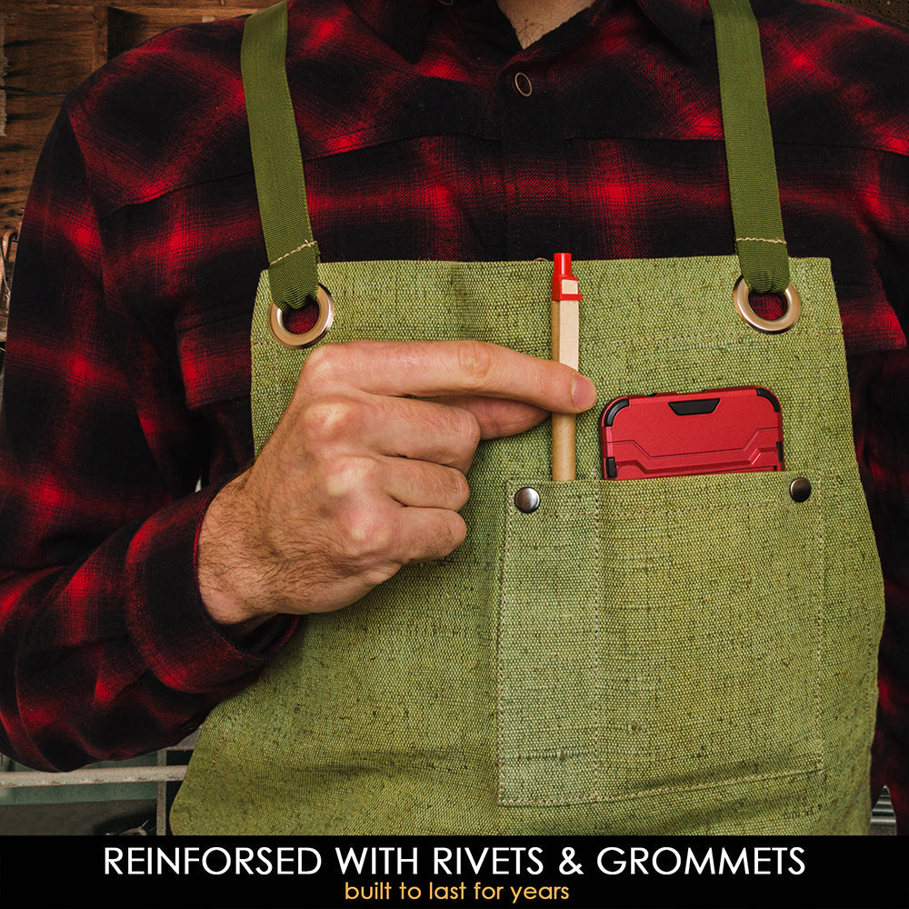 Beaver Craft Green Canvas Apron