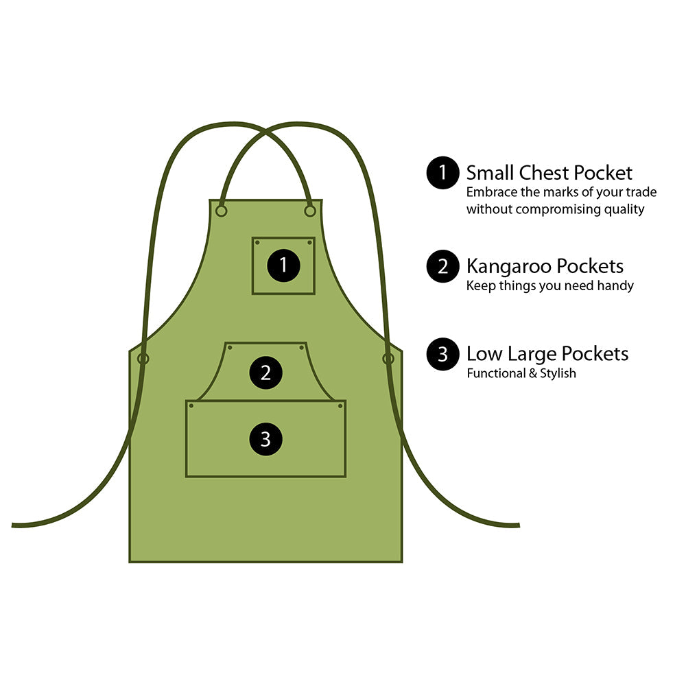 Beaver Craft Green Canvas Apron